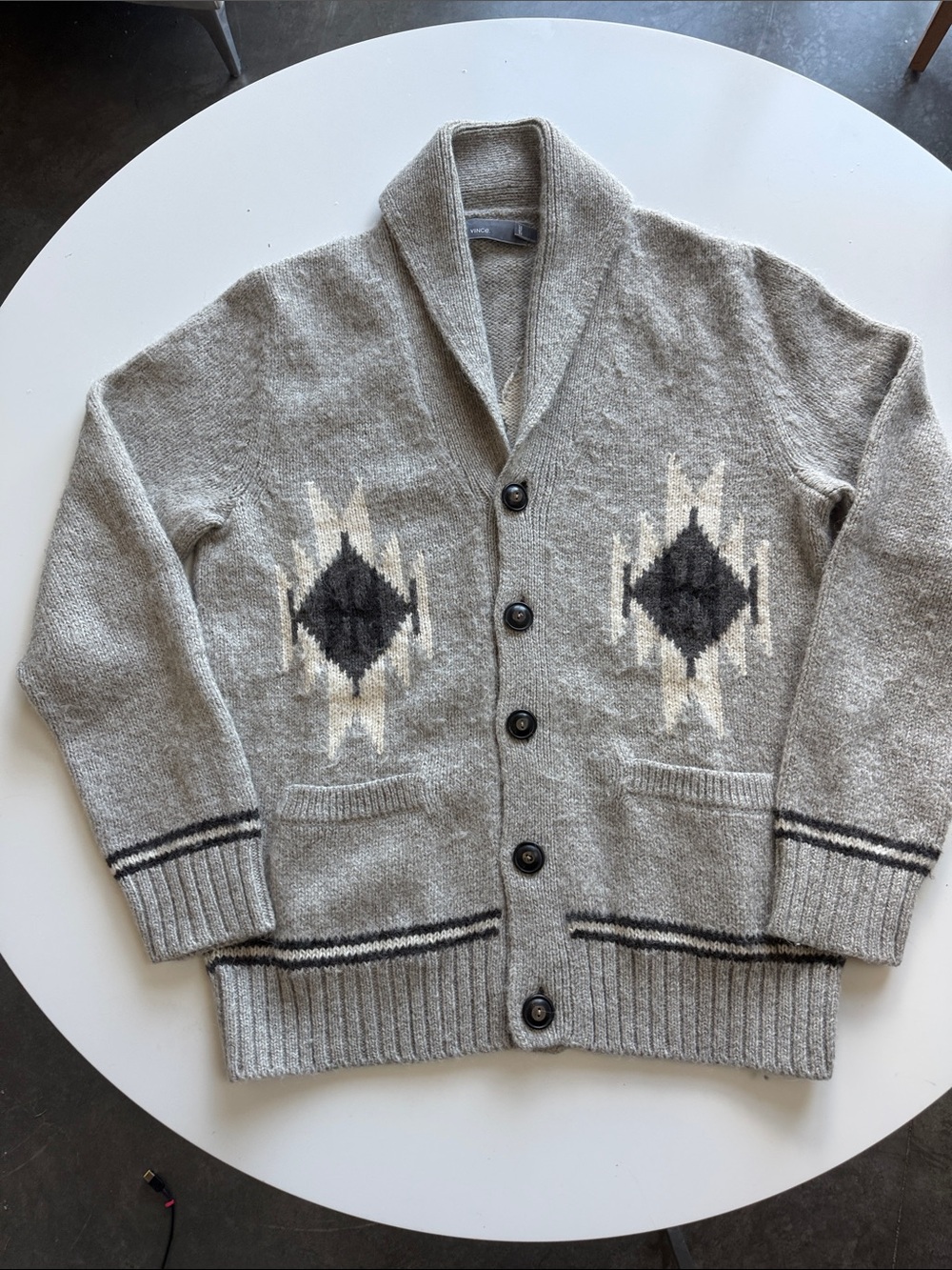 Vince Southwestern Inspired 100% Alpaca Cardigan Sweater M